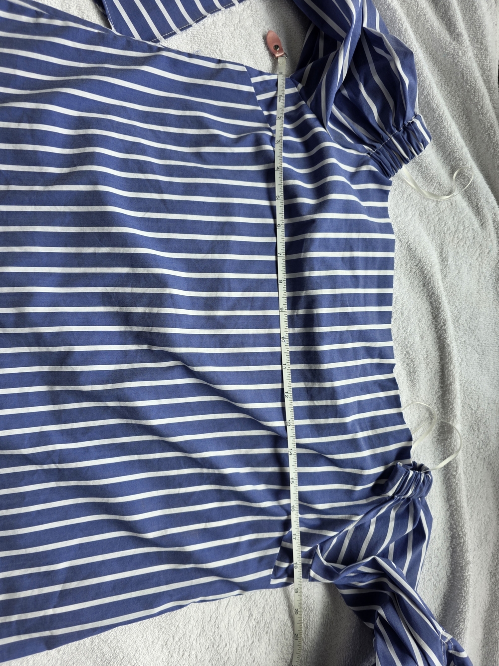 Bishop + Young Blue & White Striped Off Shoulder Ruffle Top Size M Resort Wear - Picture 8 of 10